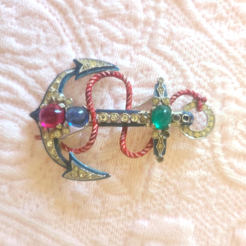 Old pins and necklace